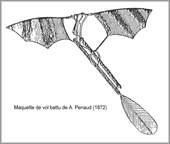 Schwingenflugmodell von A. Pénaud (1872)